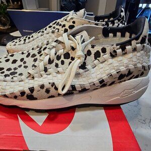 Nike Air Footscape Woven White Cow Print Mens Sz 10 Casual Shoes FB1959-102 NEW